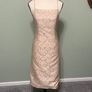 Elegant Blush Jacquard Slip Dress